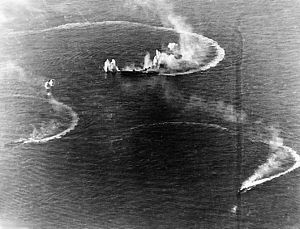 Zuikaku and two destroyers under attack