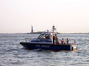 A New York City Police Department boat.