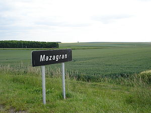 The traffic sign at the entrance of Mazagran