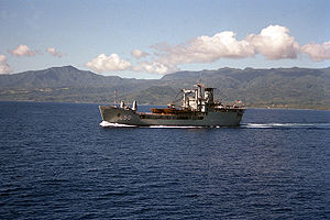 HMAS Tobruk during an exercise in 1987