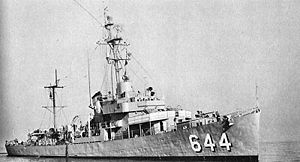 USS Vammen (DE-644), off San Francisco, on 3 Dec 1957