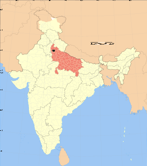 Uttar Pradesh district location map Meerut.svg