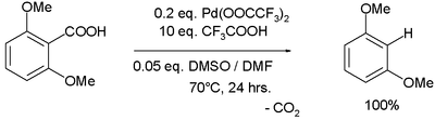 Aromatic decarboxylation by Palladium(II) trifluoroacetate