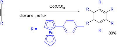 Scheme 3. Hexakis(4-ferrocenylphenyl)benzene