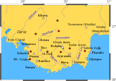 Map of Classical Lycia
