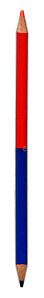 A red and blue pencil.