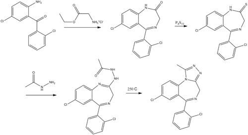 Triazolam synthesis.png