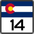 State Highway 14 marker