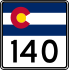 State Highway 140 marker