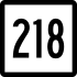 Route 218 marker