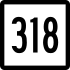 Route 318 marker