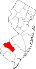 Map of New Jersey highlighting Gloucester County.svg