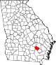 State map highlighting Bacon County