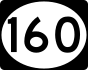 Route 160 marker