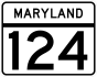 Maryland Route 124 marker