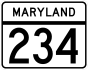 Maryland Route 234 marker