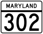 Maryland Route 302 marker