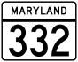 Maryland Route 332 marker