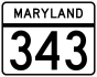 Maryland Route 343 marker