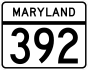 Maryland Route 392 marker