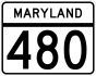 Maryland Route 480 marker