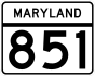 Maryland Route 851 marker
