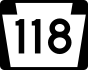 PA Route 118 marker