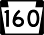 PA Route 160 marker