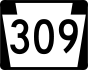 PA Route 309 marker