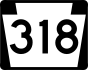 PA Route 318 marker