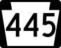 PA Route 445 marker