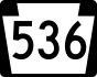 PA Route 536 marker