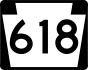 PA Route 618 marker