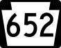 PA Route 652 marker