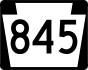 PA Route 845 marker