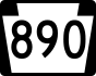 PA Route 890 marker