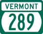 Vermont Route 289 marker