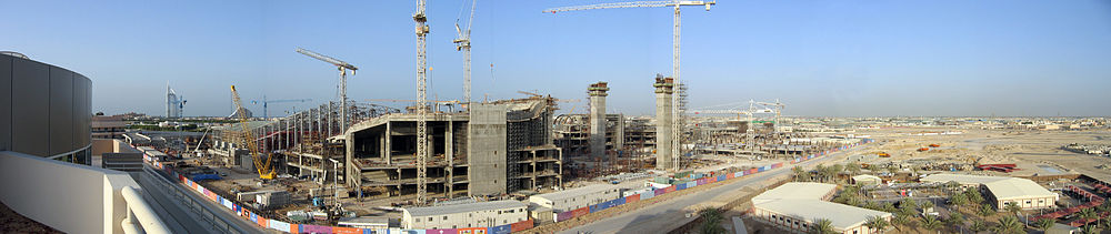 Panorama of the building under construction, November 2004