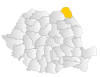Map of Romania highlighting Botoşani County