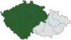 Map indicating the extent of Bohemia within the Czech Republic