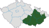 Map indicating the extent of Moravia within the Czech Republic