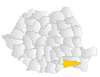 Map of Romania highlighting Călăraşi County
