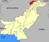 Map of Pakistan with Chitral highlighted