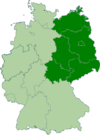 Map of Germany:Position of the Regionalliga Nordost highlighted