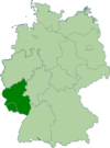 Map of Germany:Position of Oberliga Südwest highlighted