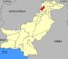 Map of Pakistan with Dir highlighted