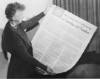 Eleanor Roosevelt holding the Universal Declaration of Human Rights
