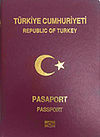 First page of a Turkish passport