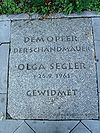 Image of memorial to Olga Segler