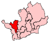 A medium-sized constituency. It is slightly to the northwest of the centre of the county.